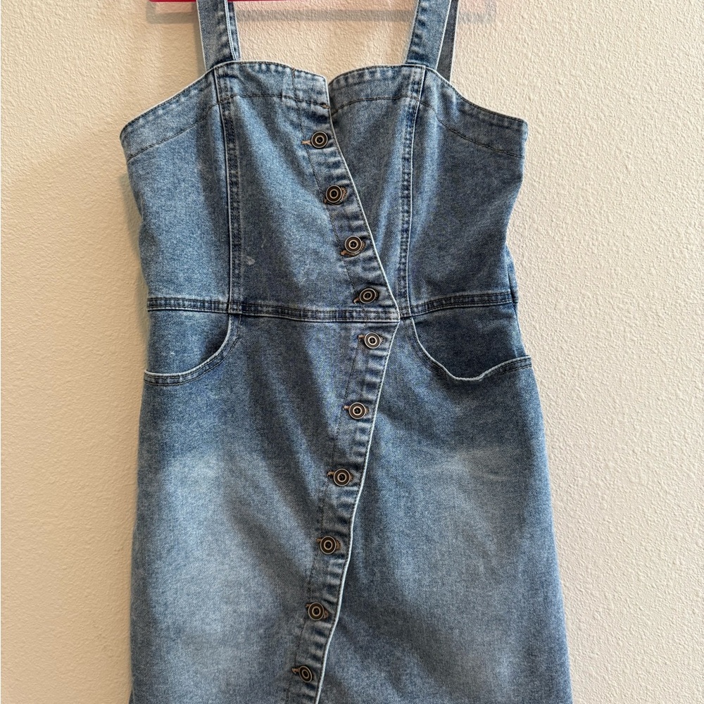 Denim Button-Front Dress from Forever 21 Girls size 13/14